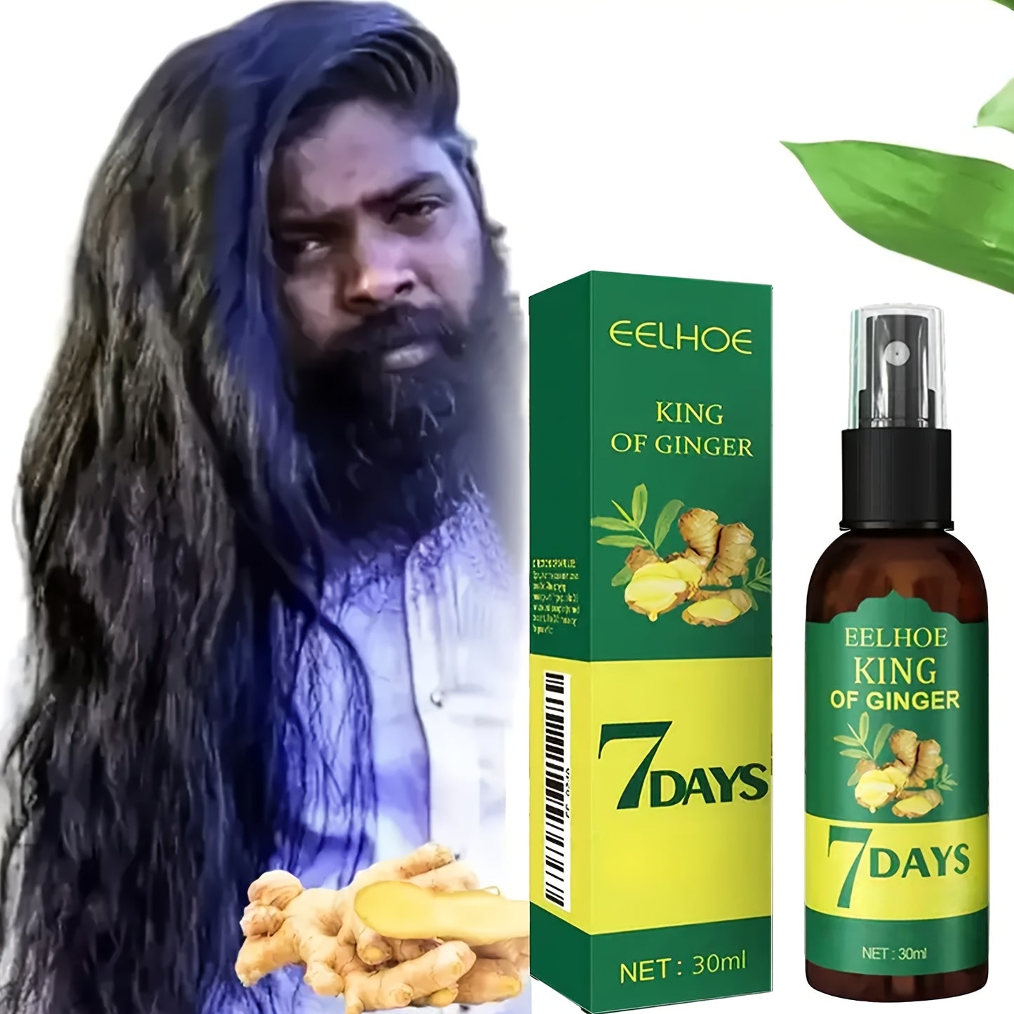 2pcs Ginger Hair Oil, Biotin Hair Serum, Ginger Nourishing Scalp Massage, 7 Day Ginger Hair Serum for All Hair Types Perfect Valentine's Day And Mother's Day Gift, Nice Gift Choice for Women/Men, EELOHE