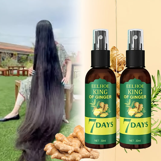 2pcs Ginger Hair Oil, Biotin Hair Serum, Ginger Nourishing Scalp Massage, 7 Day Ginger Hair Serum for All Hair Types Perfect Valentine's Day And Mother's Day Gift, Nice Gift Choice for Women/Men, EELOHE