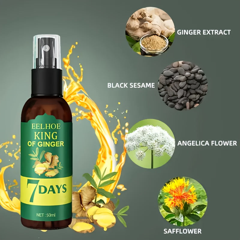2pcs Ginger Hair Oil, Biotin Hair Serum, Ginger Nourishing Scalp Massage, 7 Day Ginger Hair Serum for All Hair Types Perfect Valentine's Day And Mother's Day Gift, Nice Gift Choice for Women/Men, EELOHE