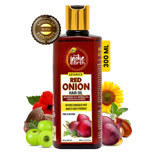 Advanced Red Onion Hair Growth Oil with Redensyl – Infused with 31+ Powerful Natural Herbs & Extracts Including Bhringraj Tea Tree Rosemary Jojoba & Argan Oil - Anti Hair Fall & Hair Regrowth Oil